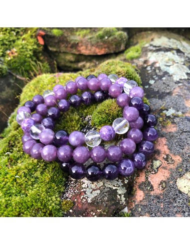 Bracelets Trio de Violet: bracelet CONFIANCE II , AMÉTHYSTE et LÉPIDOLITE JUSQU'A -70%! 