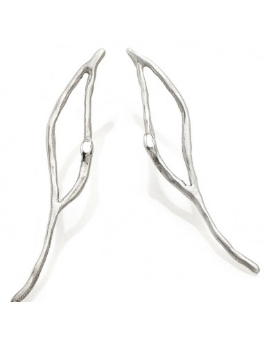 Boucles d'oreilles 2 lignes argent en linge