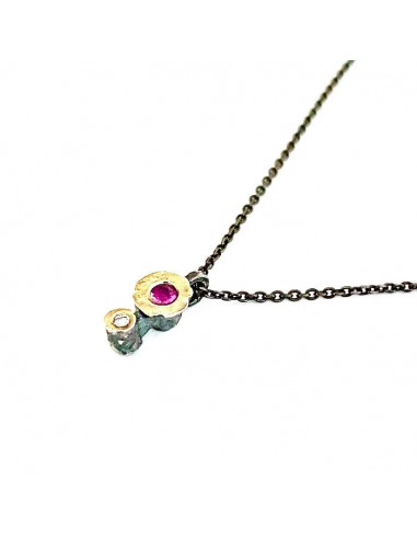 Pendentif rubis et diamant en linge