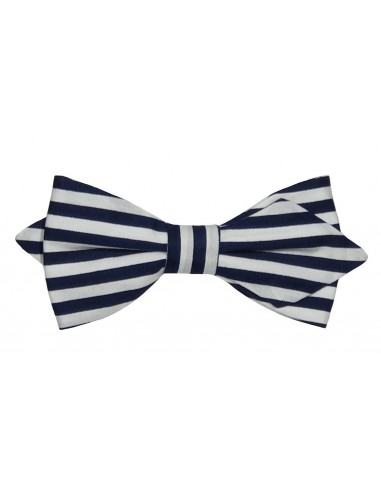 Noeud papillon larges rayures bleu marine et blanc vous aussi creer 