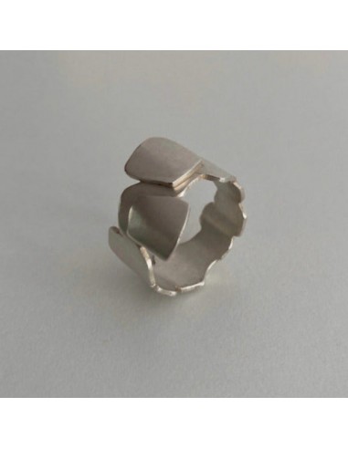 Bague Grande Pavé César - argent pas cher 