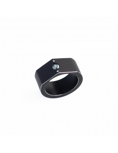 Bague H noire Diamant Bleu et blancs les ctes